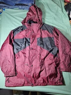 Baru Sports Men's Red Coat Hooded Parka with Fleece Removable Lining Size XL